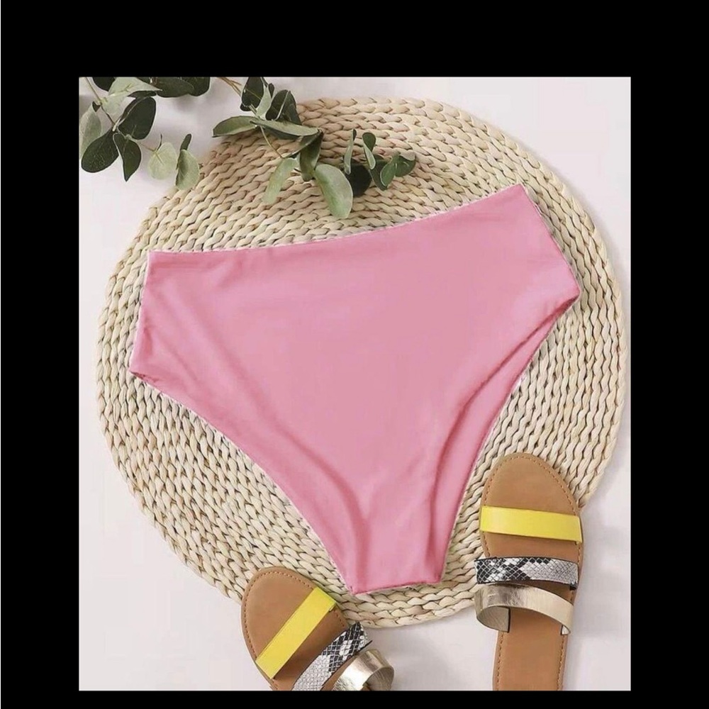 SHEIN Light Pink High Waist Swim Bottoms